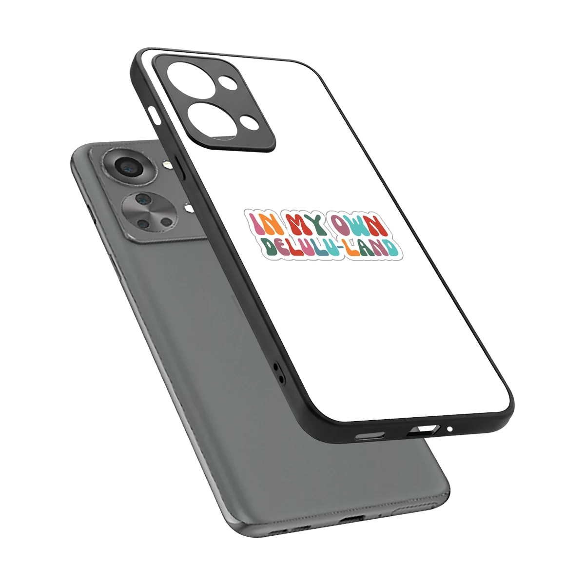Delulu Land sleek oneplus nord 2t cover with tempered glass back and TPU edges
