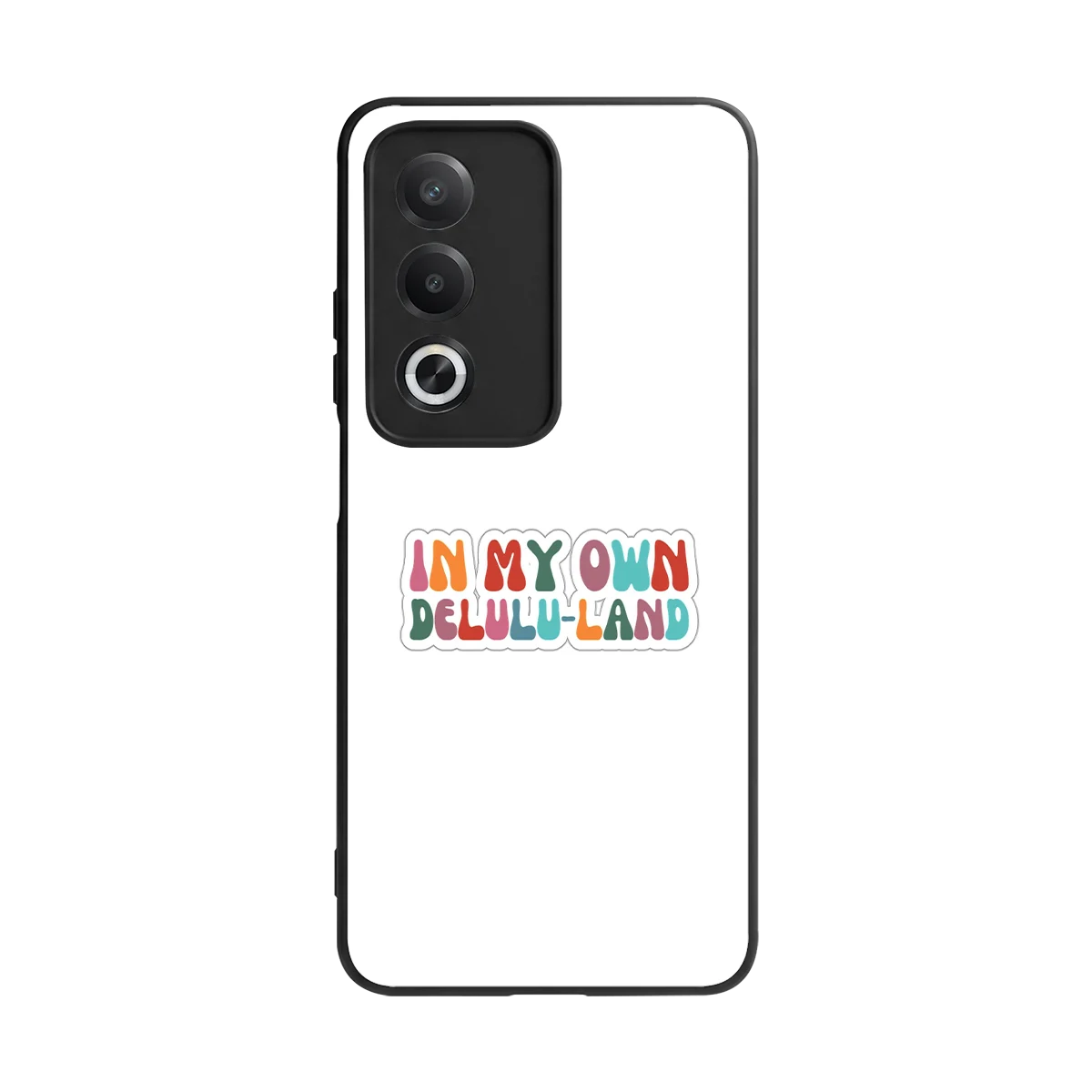 Delulu Land back phone cover | glass case for oppo a3 pro