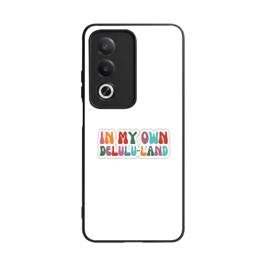 Delulu Land back phone cover | glass case for oppo a3 pro