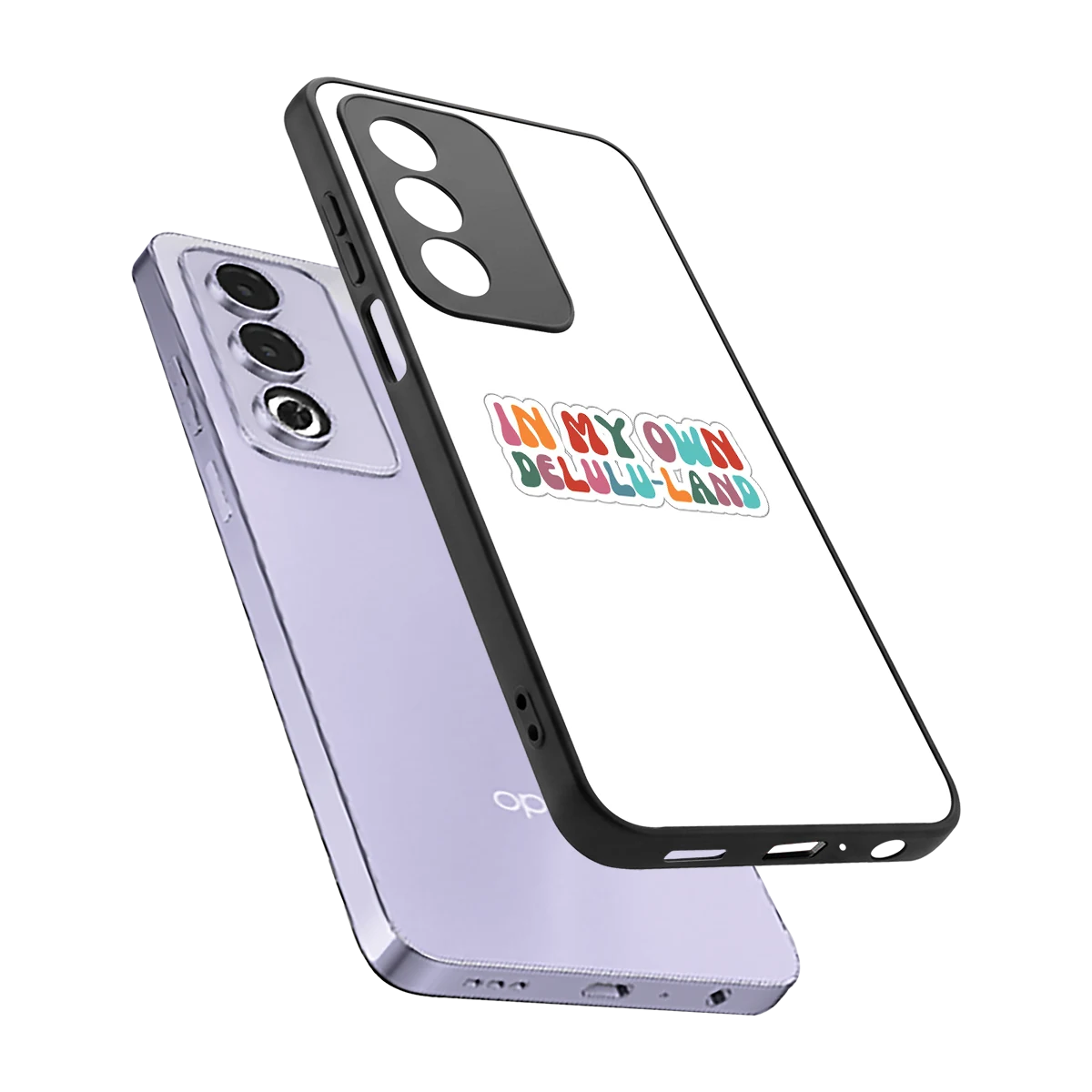 Delulu Land sleek oppo a3 pro cover with tempered glass back and TPU edges