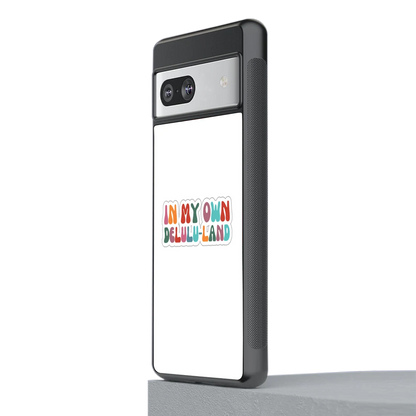 Delulu Land stylish phone case for google pixel 7a | glossy glass and slim fit