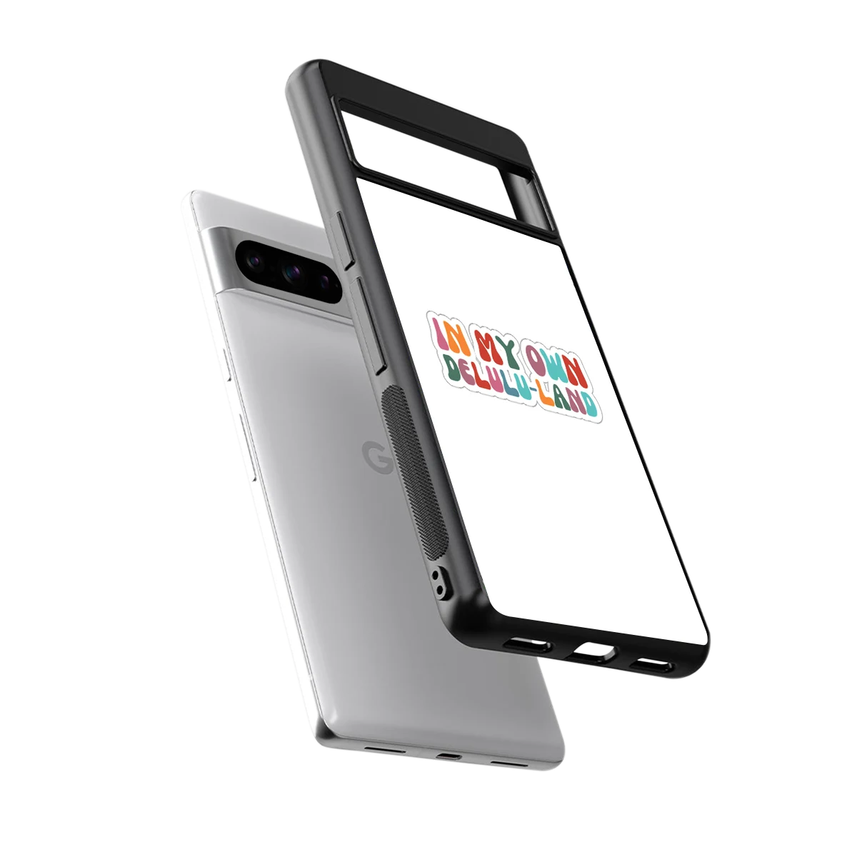 Delulu Land sleek google pixel 8 pro cover with tempered glass back and TPU edges