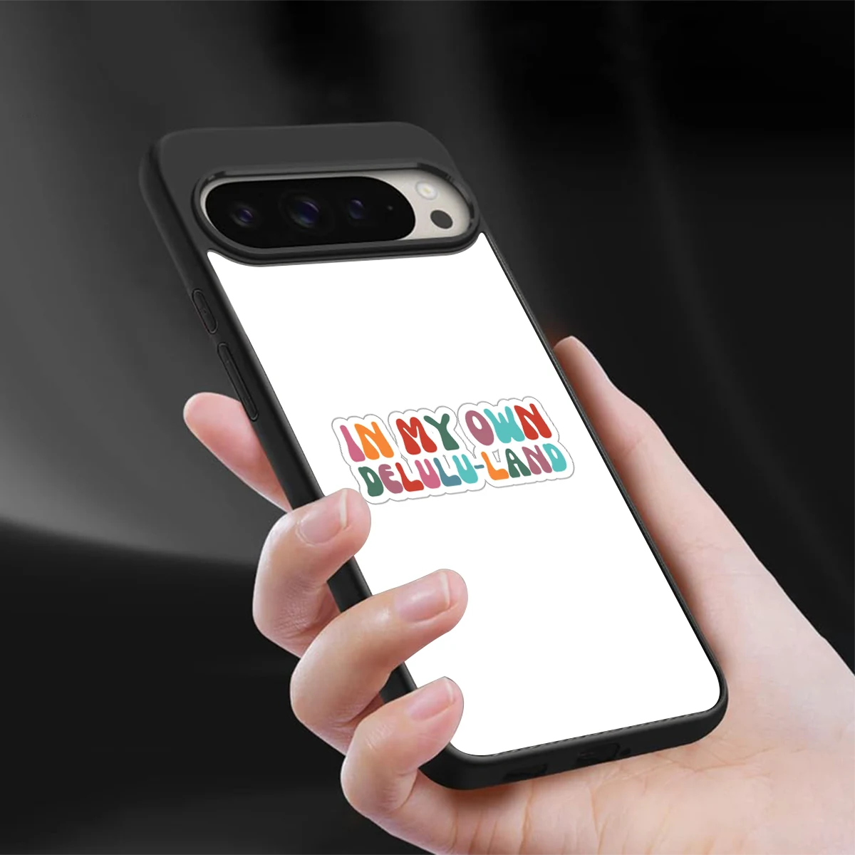 Delulu Land sleek google pixel 9 pro cover with tempered glass back and TPU edges