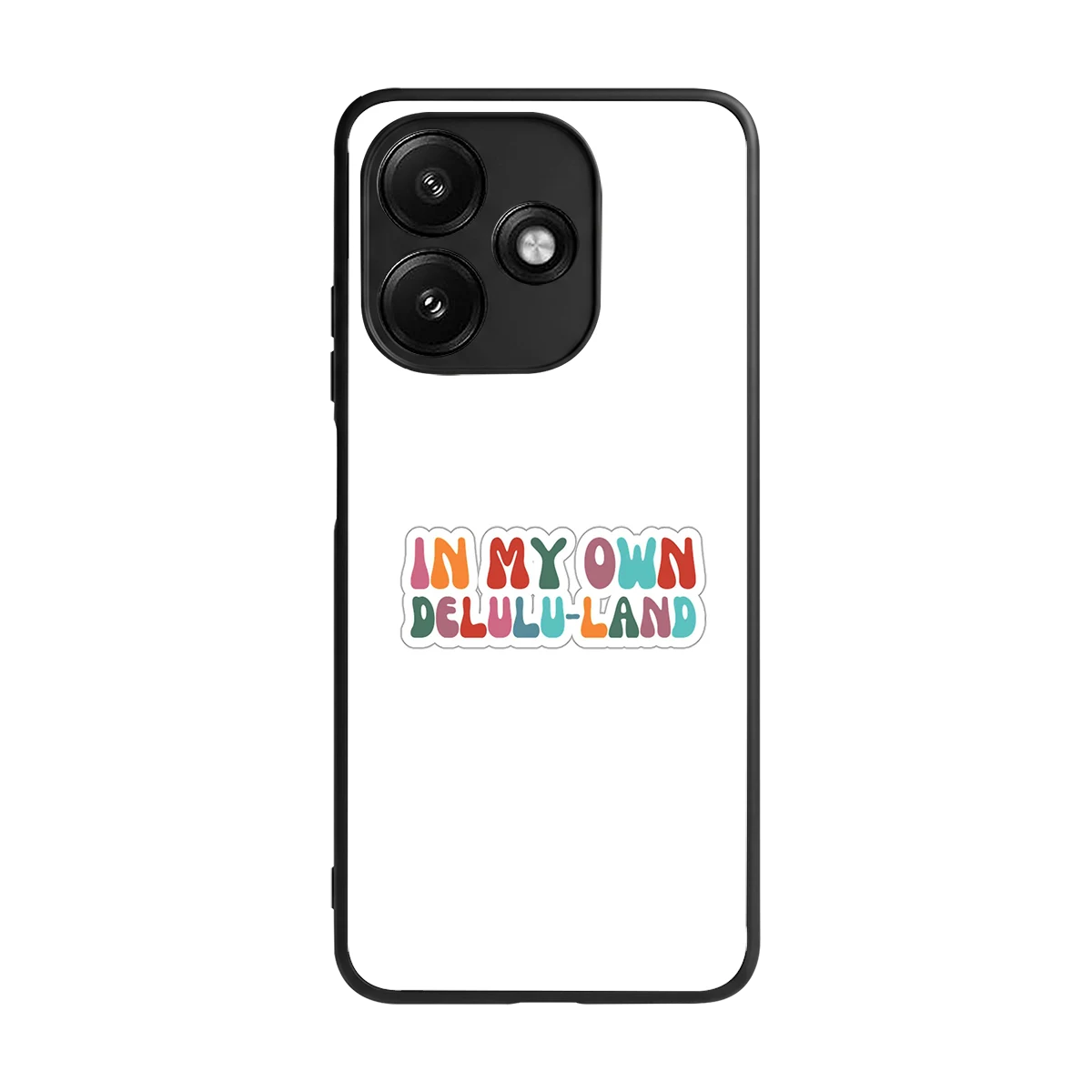 Delulu Land back phone cover | glass case for redmi 12 5g