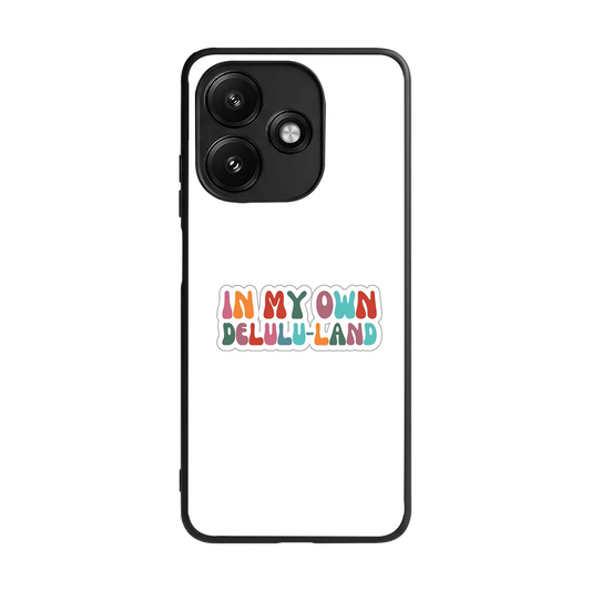 Delulu Land back phone cover | glass case for redmi 12 5g