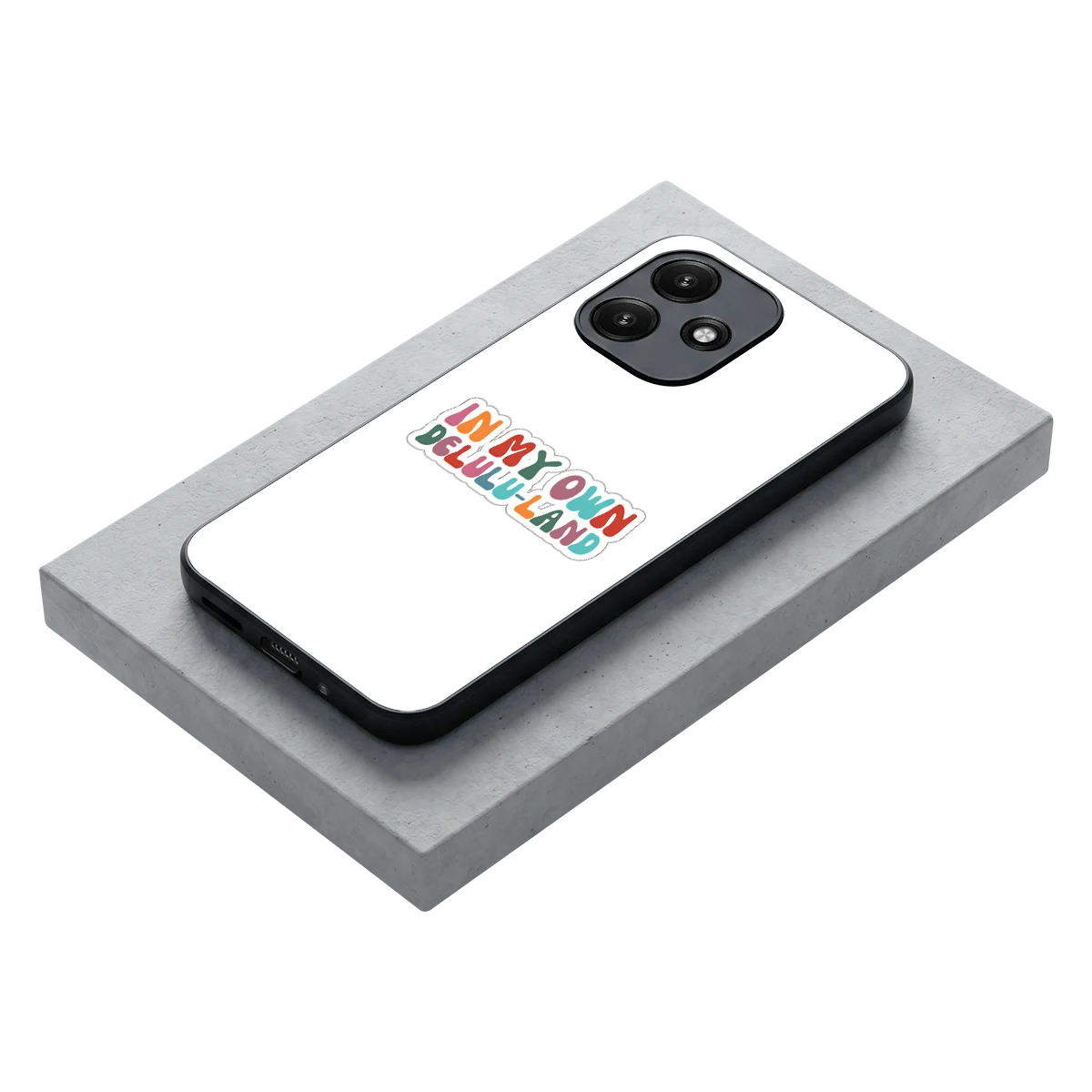 Delulu Land stylish phone case for redmi 12 5g | glossy glass and slim fit