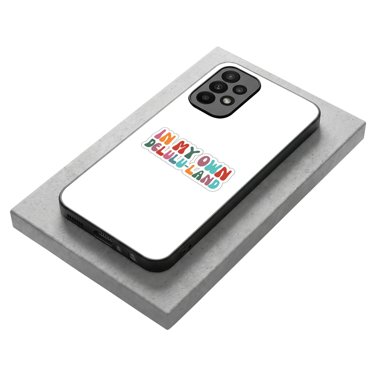 Delulu Land stylish phone case for samsung galaxy a23 | glossy glass and slim fit