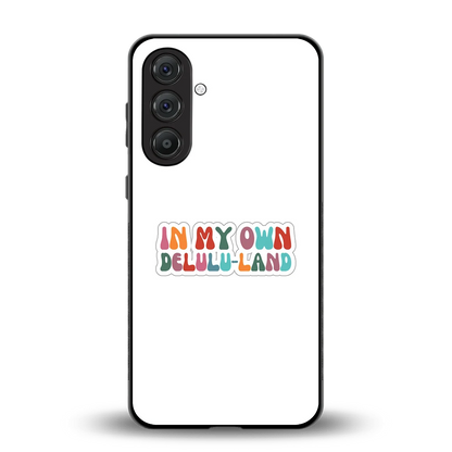 Delulu Land back phone cover | glass case for samsung galaxy m34 5g