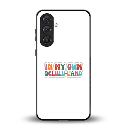 Delulu Land back phone cover | glass case for samsung galaxy m36 5g