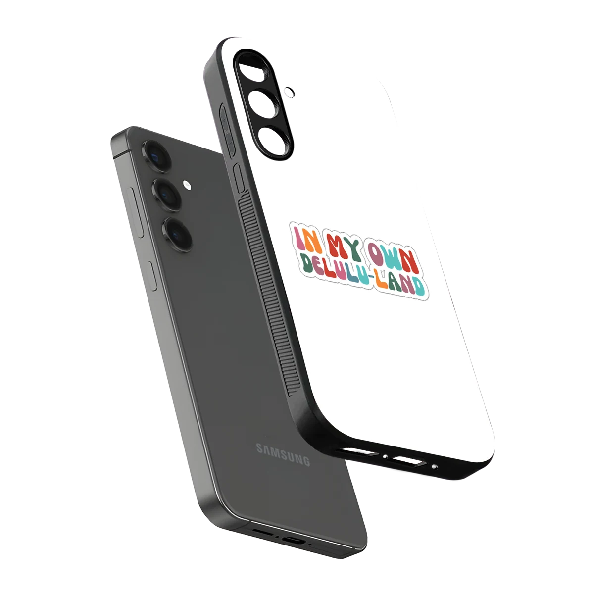 Delulu Land sleek samsung galaxy m34 5g cover with tempered glass back and TPU edges
