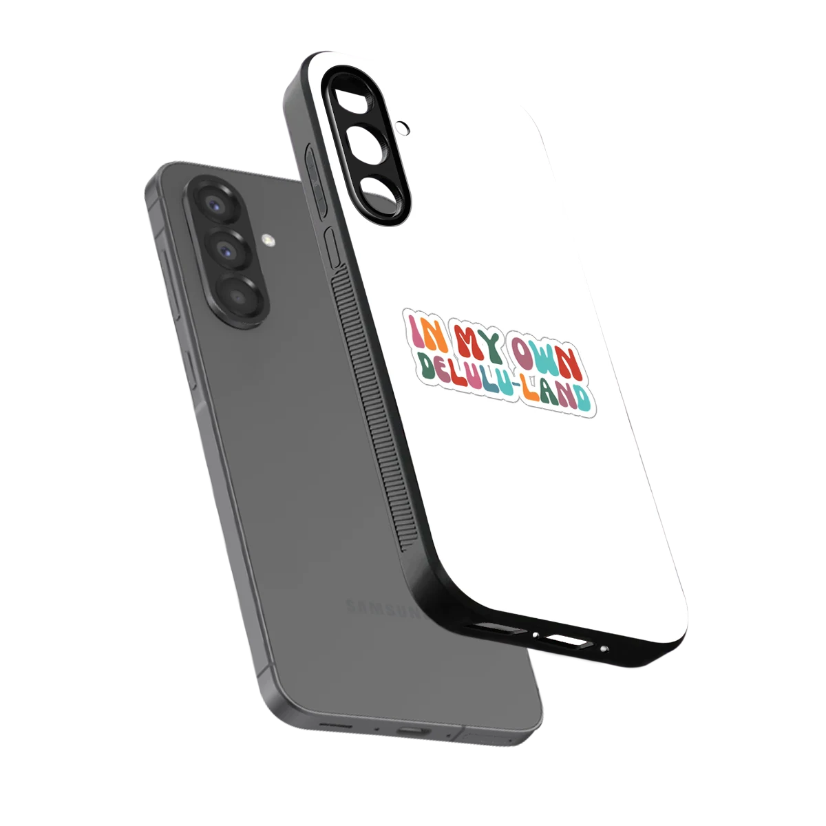 Delulu Land sleek samsung galaxy a56 5g cover with tempered glass back and TPU edges