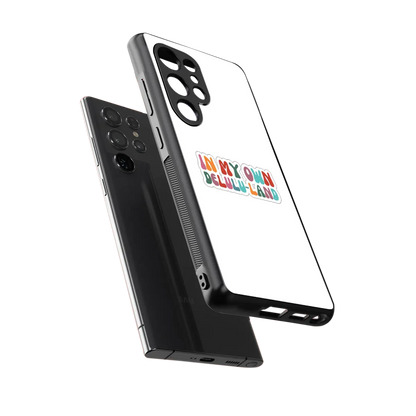 Delulu Land sleek samsung galaxy s25 ultra cover with tempered glass back and TPU edges