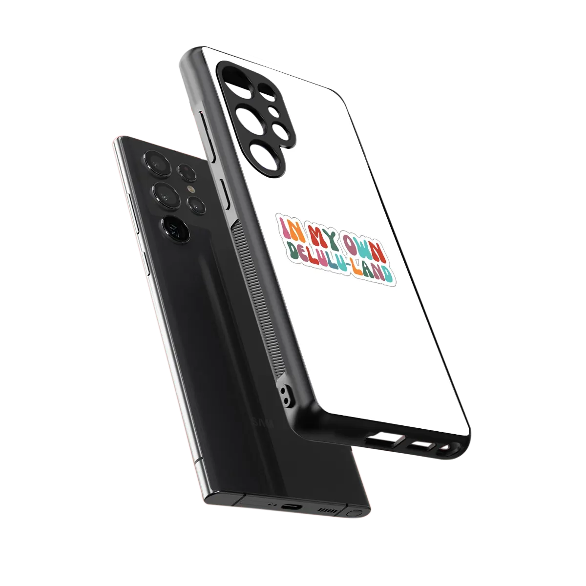 Delulu Land sleek samsung galaxy s26 ultra cover with tempered glass back and TPU edges