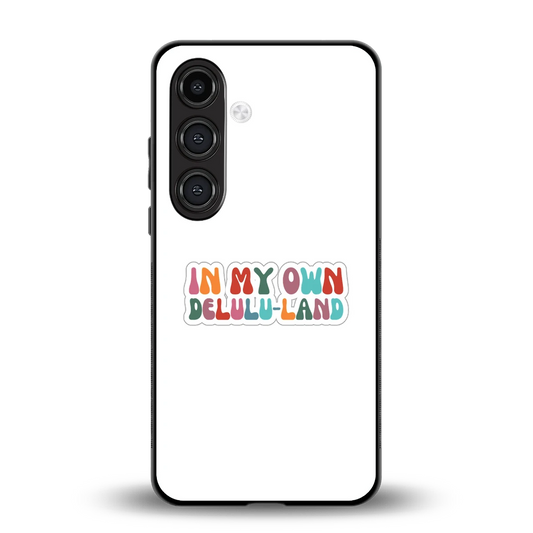 Delulu Land back phone cover | glass case for samsung galaxy s26