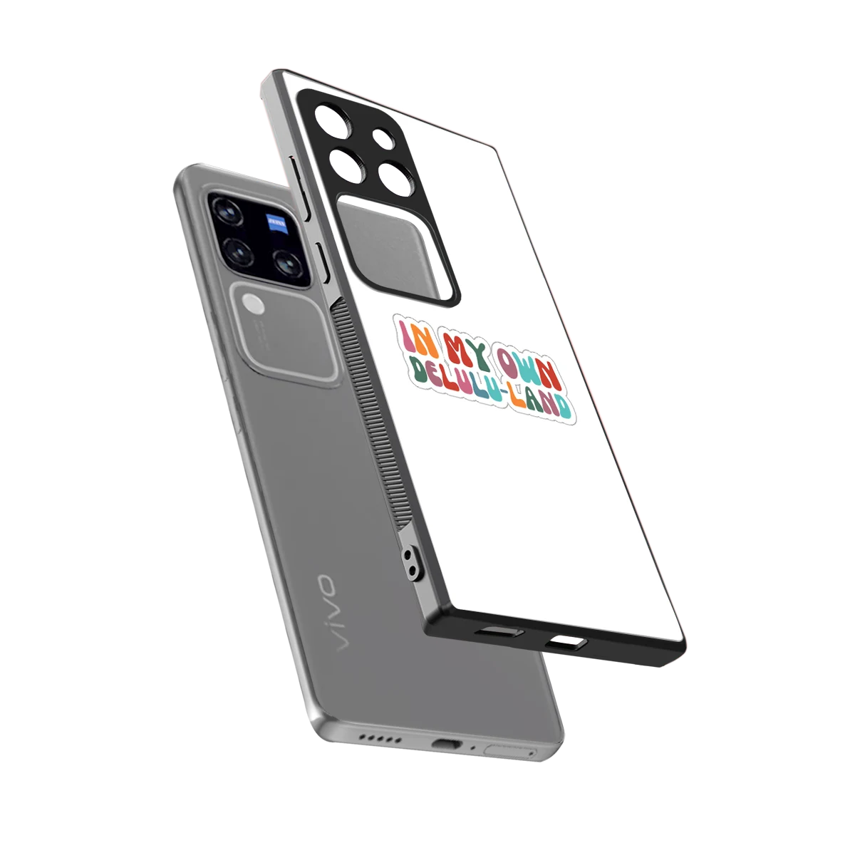 Delulu Land sleekvivo v30 pro cover with tempered glass back and TPU edges