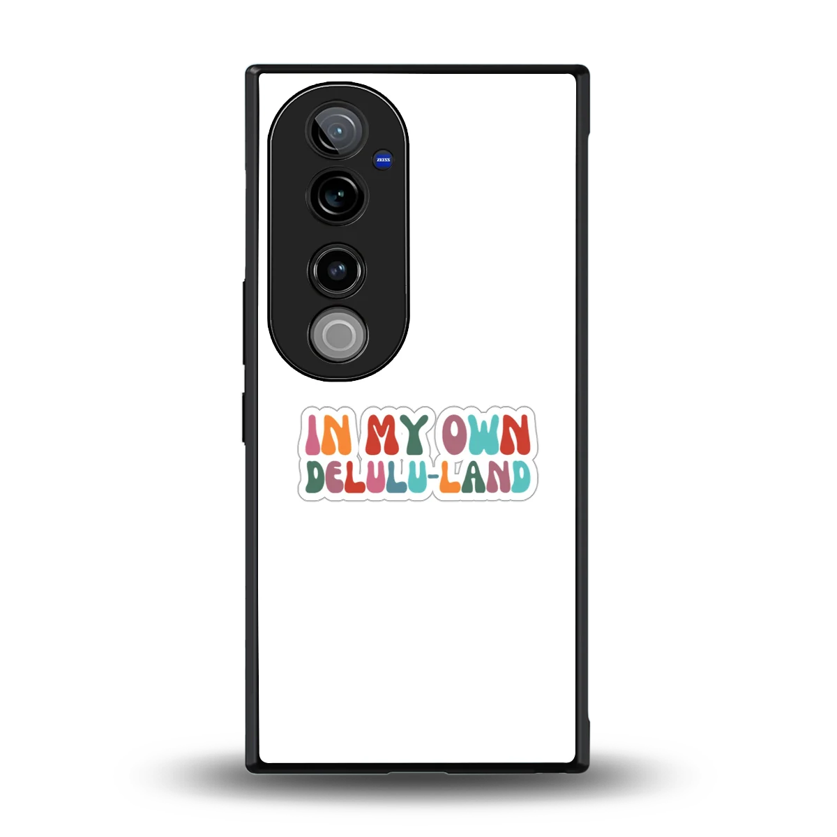 Delulu Land back phone cover | glass case for vivo v40 pro