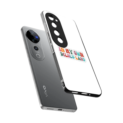 Delulu Land sleek vivo v40 pro cover with tempered glass back and TPU edges