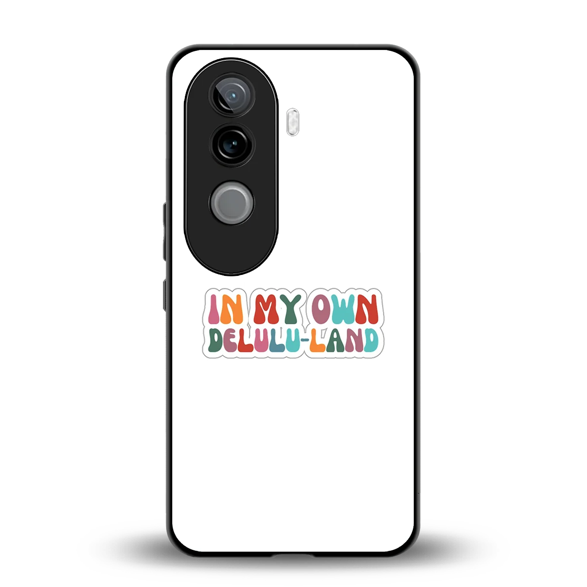 Delulu Land back phone cover | glass case for vivo v40e