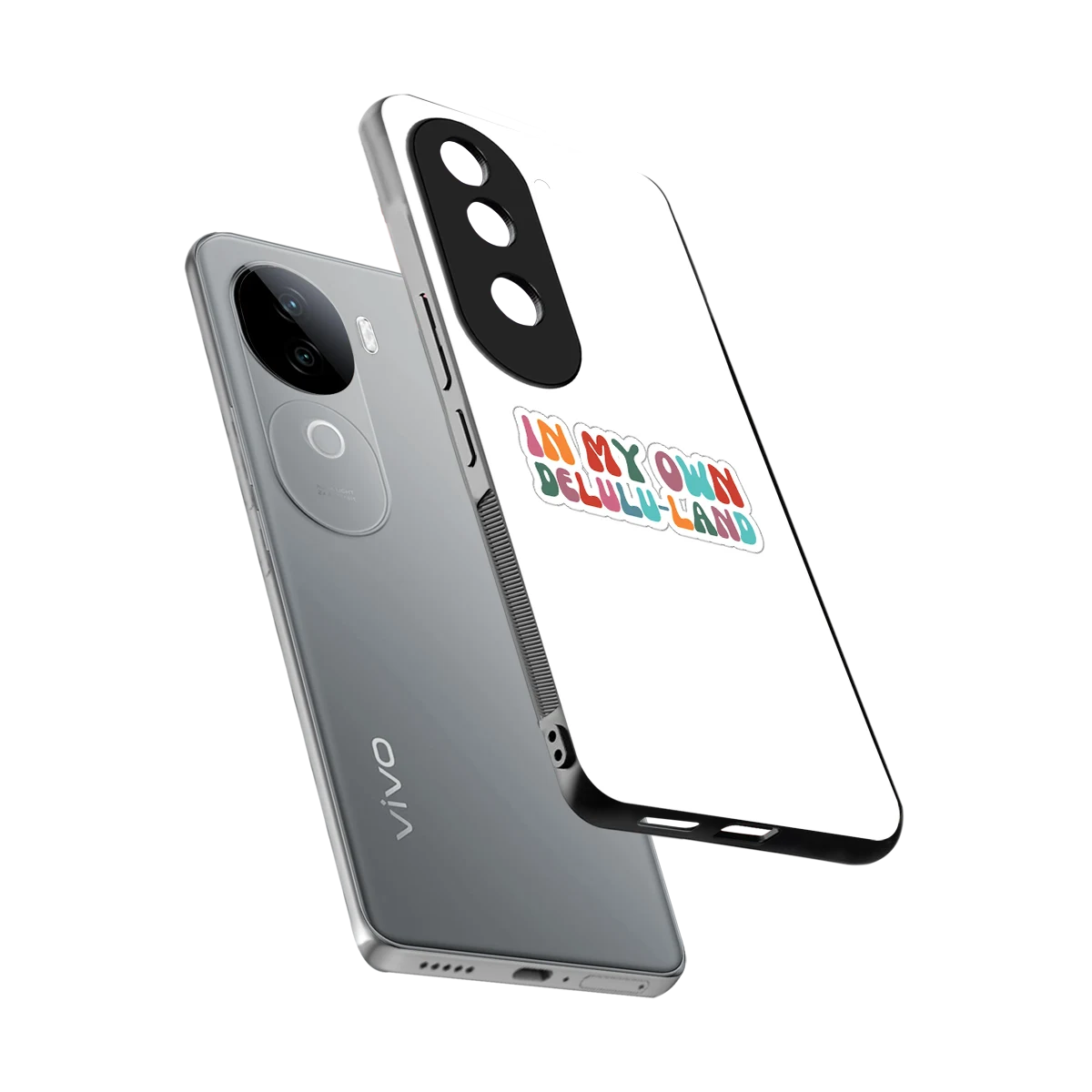 Delulu Land sleek vivo v40e cover with tempered glass back and TPU edges