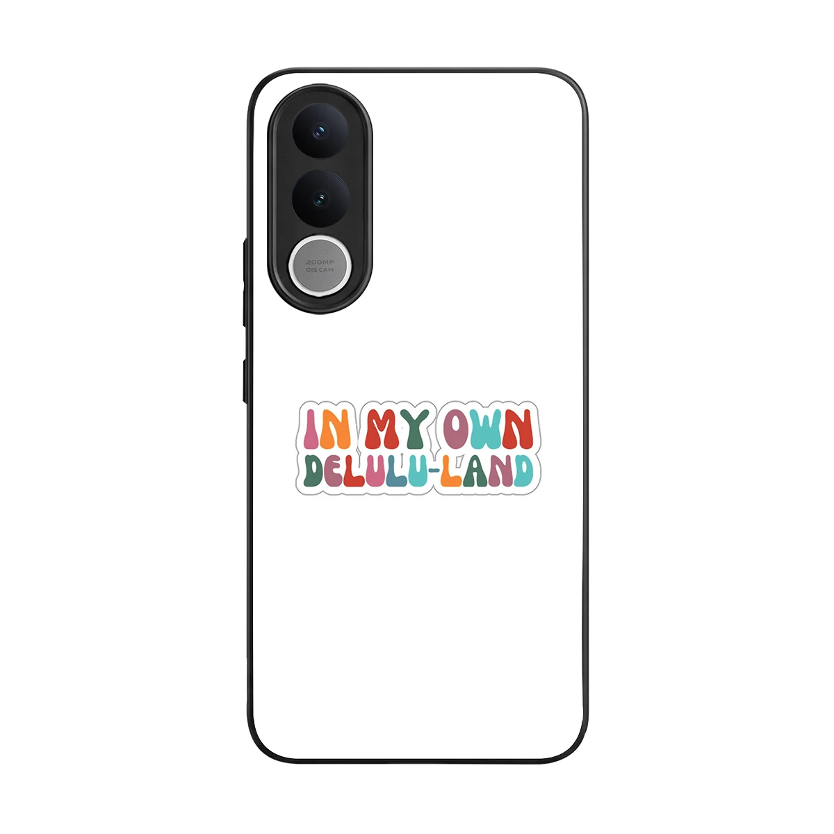Delulu Land back phone cover | glass case for vivo v70 fe