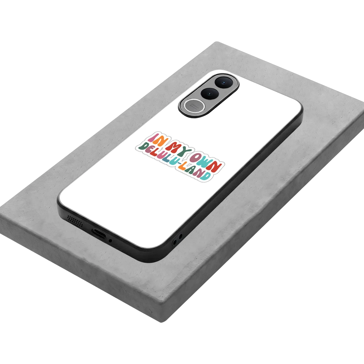Delulu Land stylish phone case for vivo v70 fe | glossy glass and slim fit