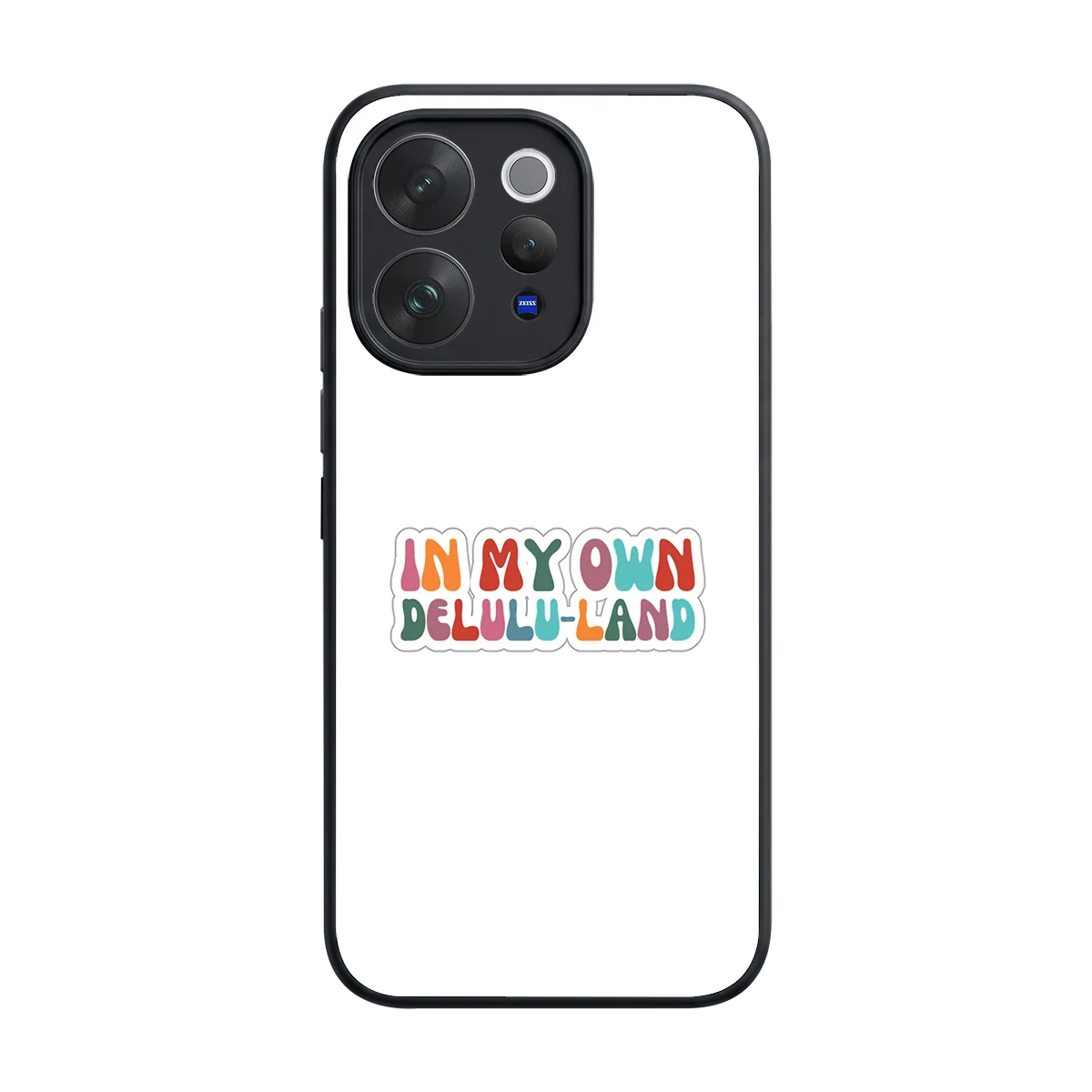 Delulu Land back phone cover | glass case for vivo v70