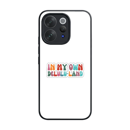 Delulu Land back phone cover | glass case for vivo v70
