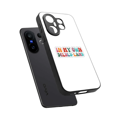 Delulu Land sleek vivo x200 fe cover with tempered glass back and TPU edges
