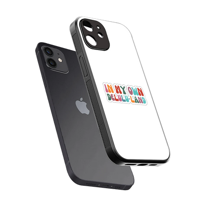 Delulu Land sleek iphone 12 cover with tempered glass back and TPU edges