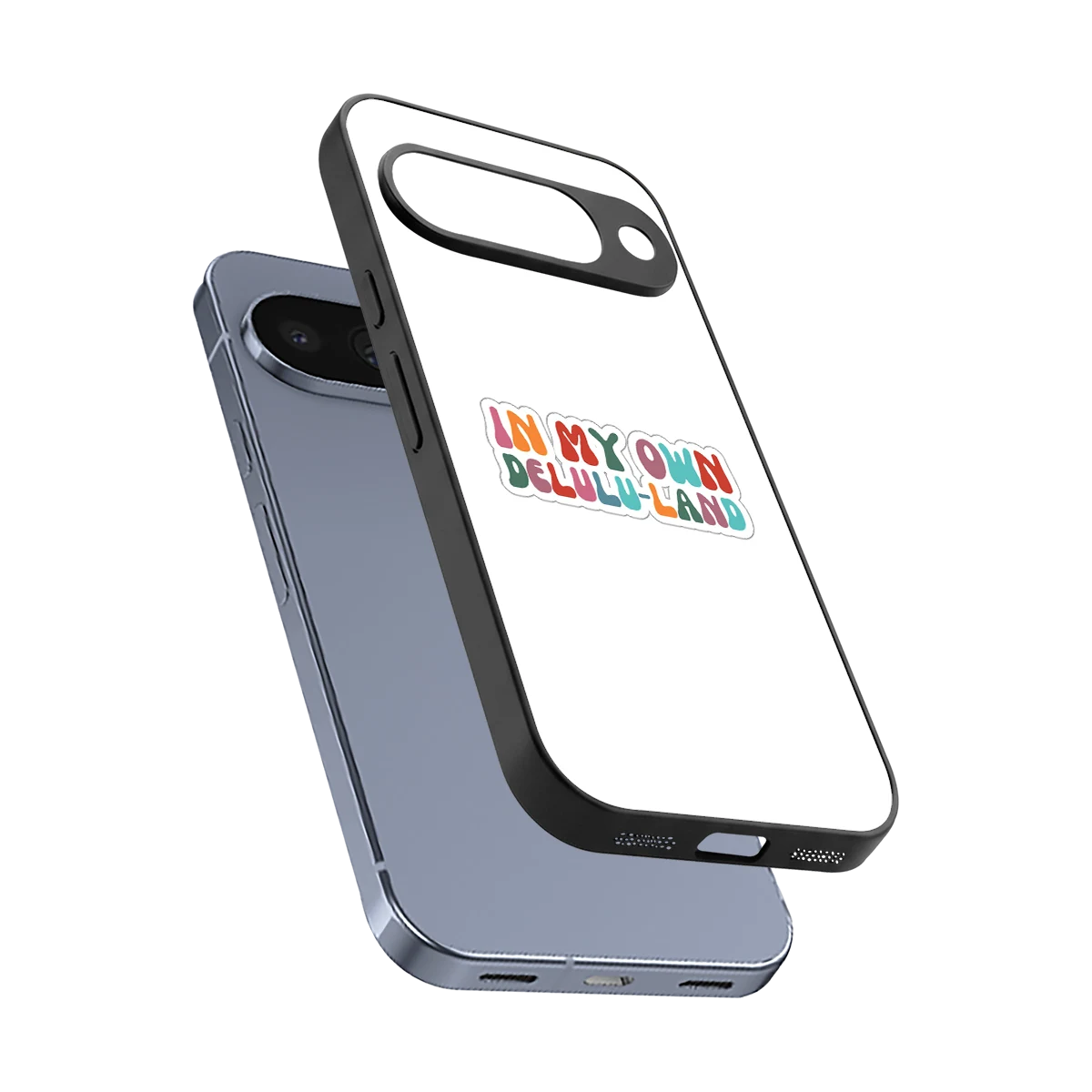Delulu Land sleek google pixel 10 cover with tempered glass back and TPU edges