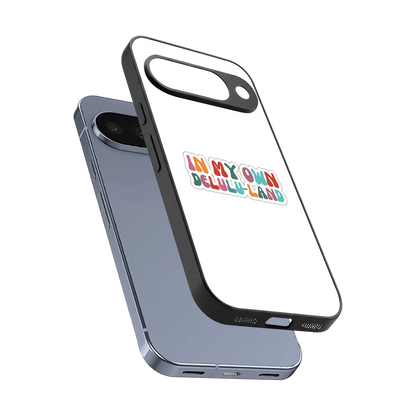 Delulu Land sleek google pixel 10 cover with tempered glass back and TPU edges