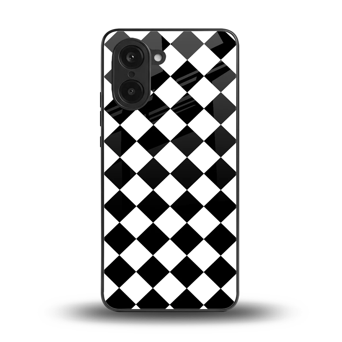 Diamond Check back phone cover | glass case for oneplus nord ce5 5g