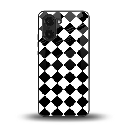 Diamond Check back phone cover | glass case for oneplus nord ce5 5g