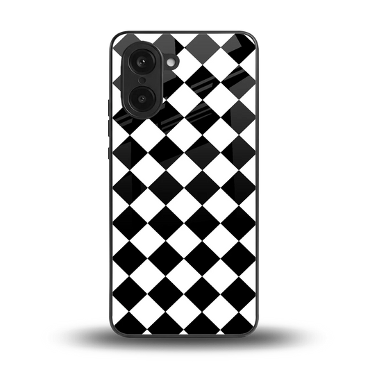 Diamond Check back phone cover | glass case for oneplus nord ce5 5g