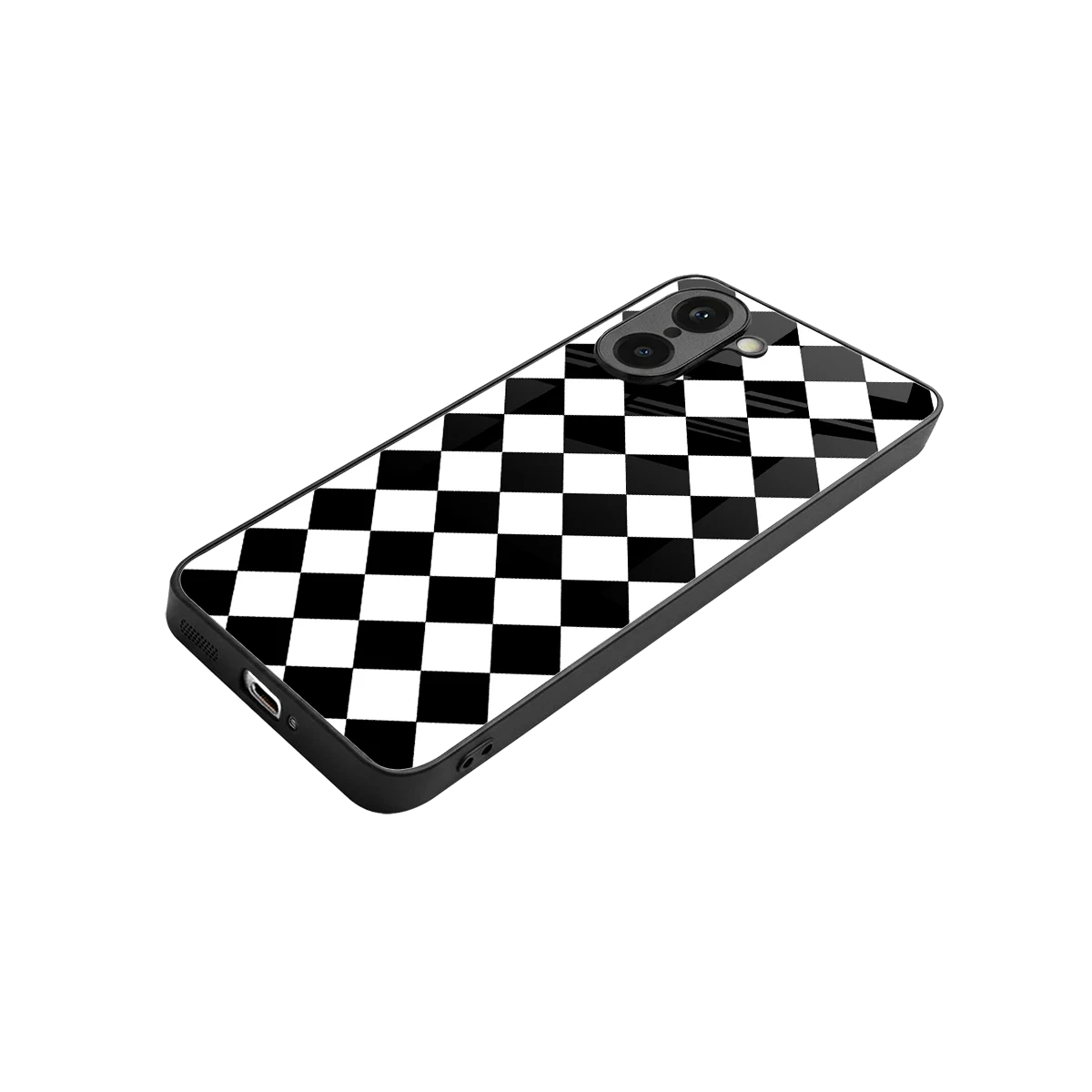 Diamond Check stylish phone case for oneplus nord ce5 5g | glossy glass and slim fit