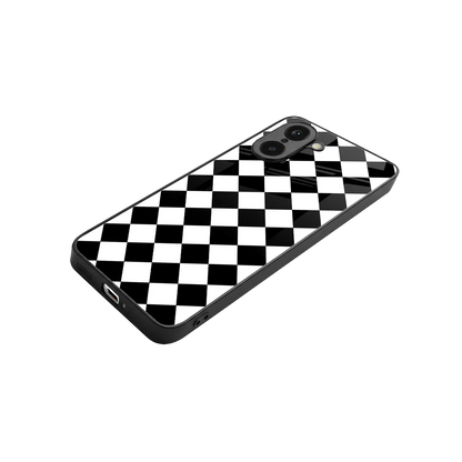 Diamond Check stylish phone case for oneplus nord ce5 5g | glossy glass and slim fit
