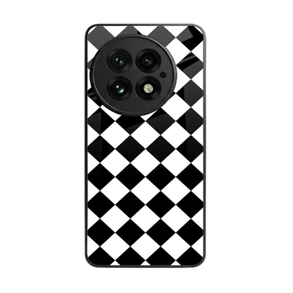 Diamond Check back phone cover | glass case for oneplus 13