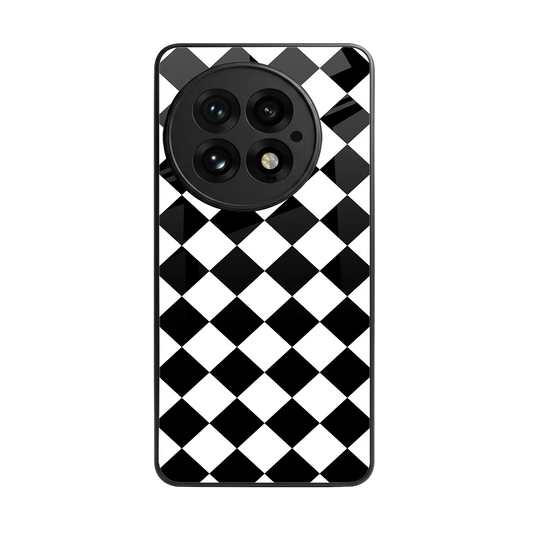 Diamond Check back phone cover | glass case for oneplus 13