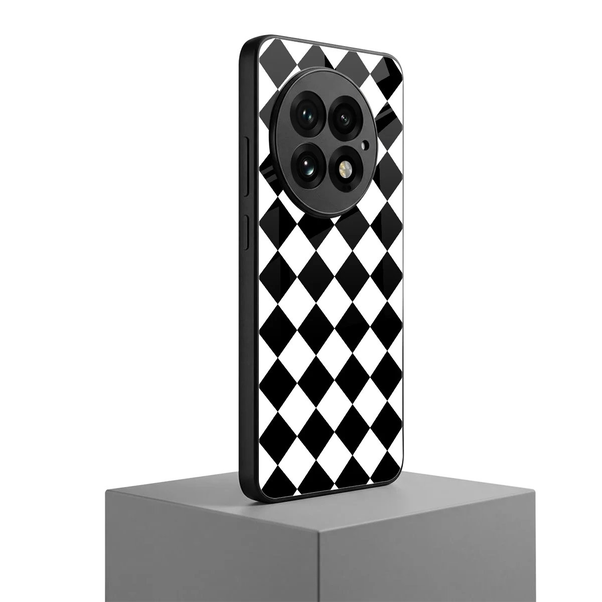 Diamond Check oneplus 13 mobile cover | shockproof glass phone case
