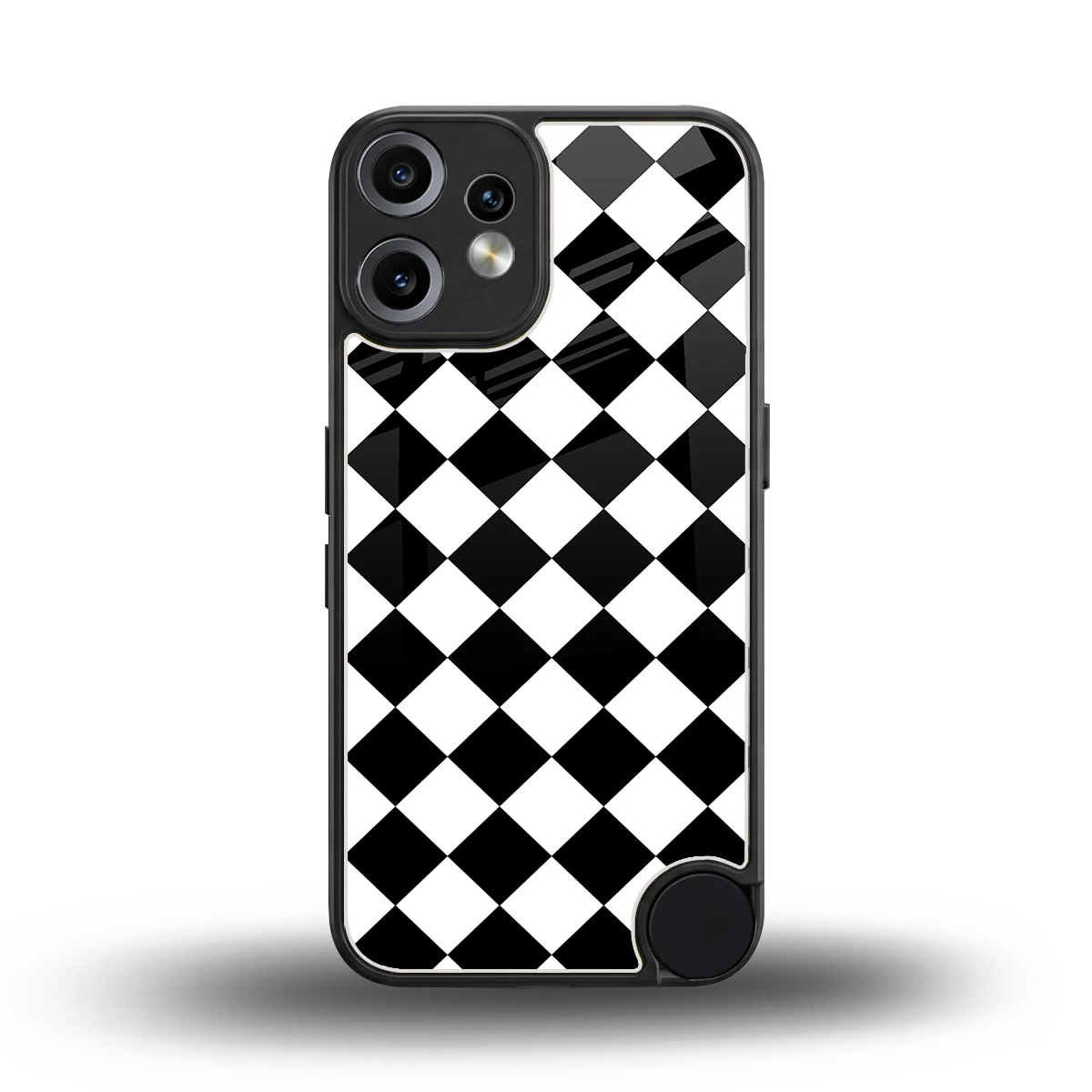 Diamond Check back phone cover | glass case for cmf nothing phone 2 pro