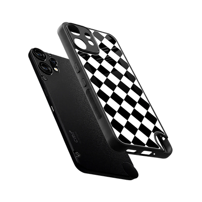 Diamond Check sleek cmf nothing phone 2 pro cover with tempered glass back and TPU edges