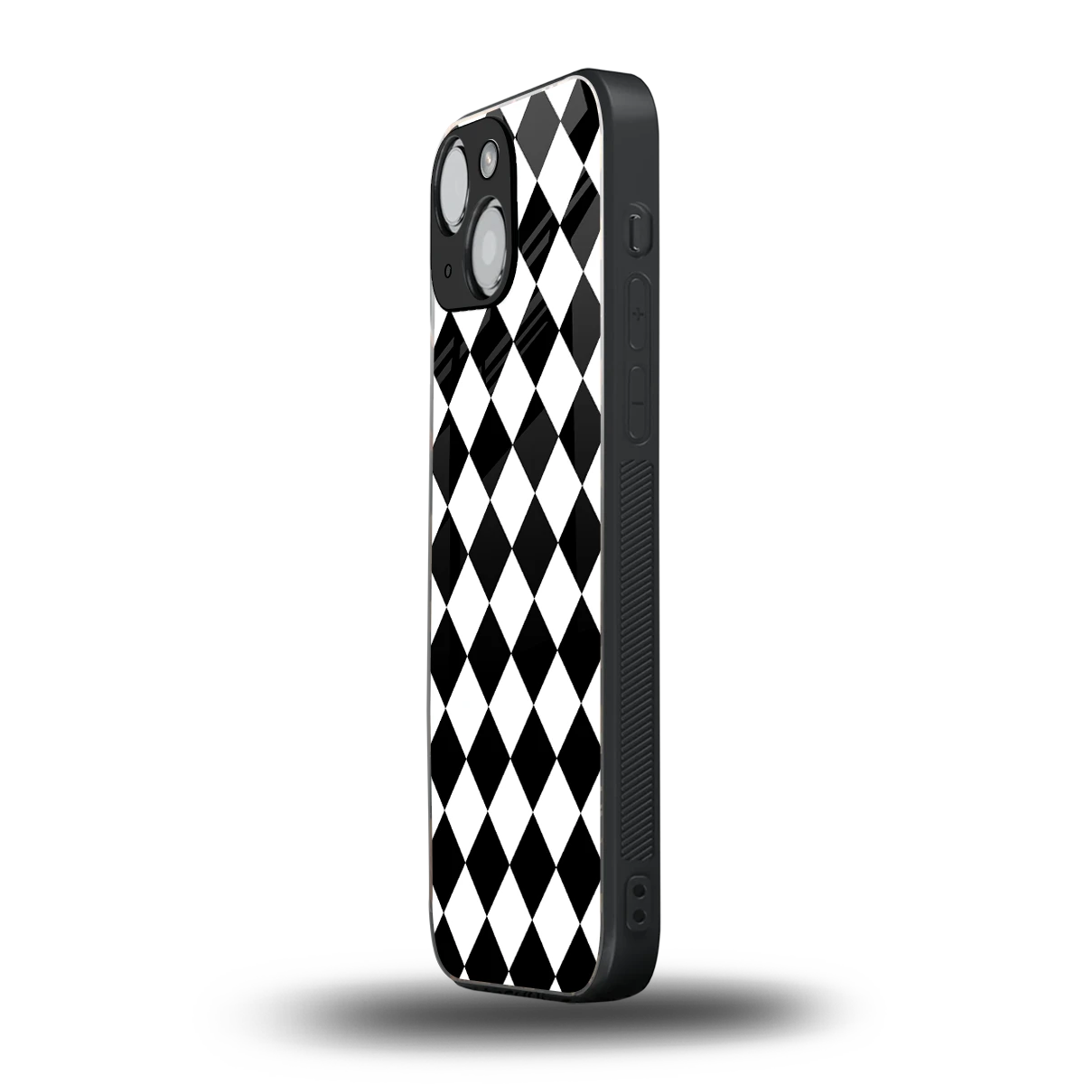 Diamond Check iphone 12 mini mobile cover | shockproof glass phone case