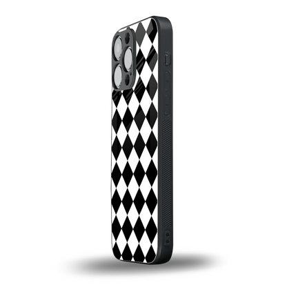 Diamond Check iphone 14 pro max mobile cover | shockproof glass phone case