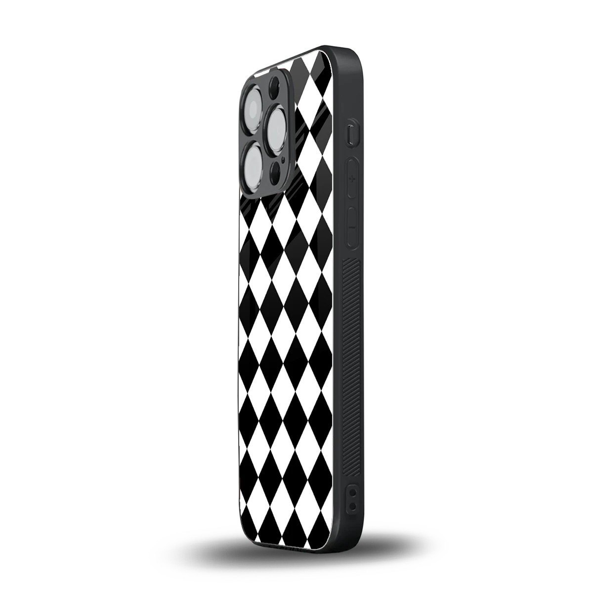 Diamond Check iphone 12 pro mobile cover | shockproof glass phone case