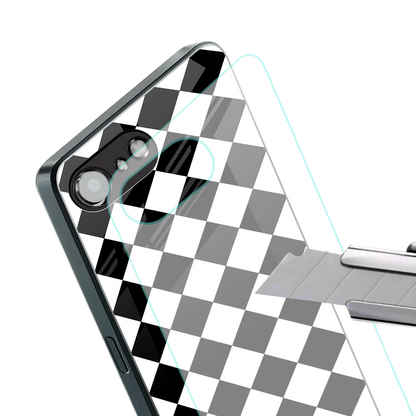 Diamond Check stylish phone case for iphone 16e | glossy glass and slim fit