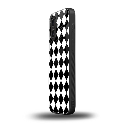 Diamond Check iphone 17 mobile cover | shockproof glass phone case