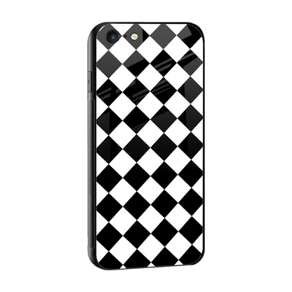 Diamond Check sleek iphone 6 cover with tempered glass back and TPU edges