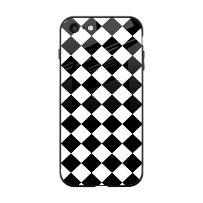 Diamond Check back phone cover | glass case for iphone 7