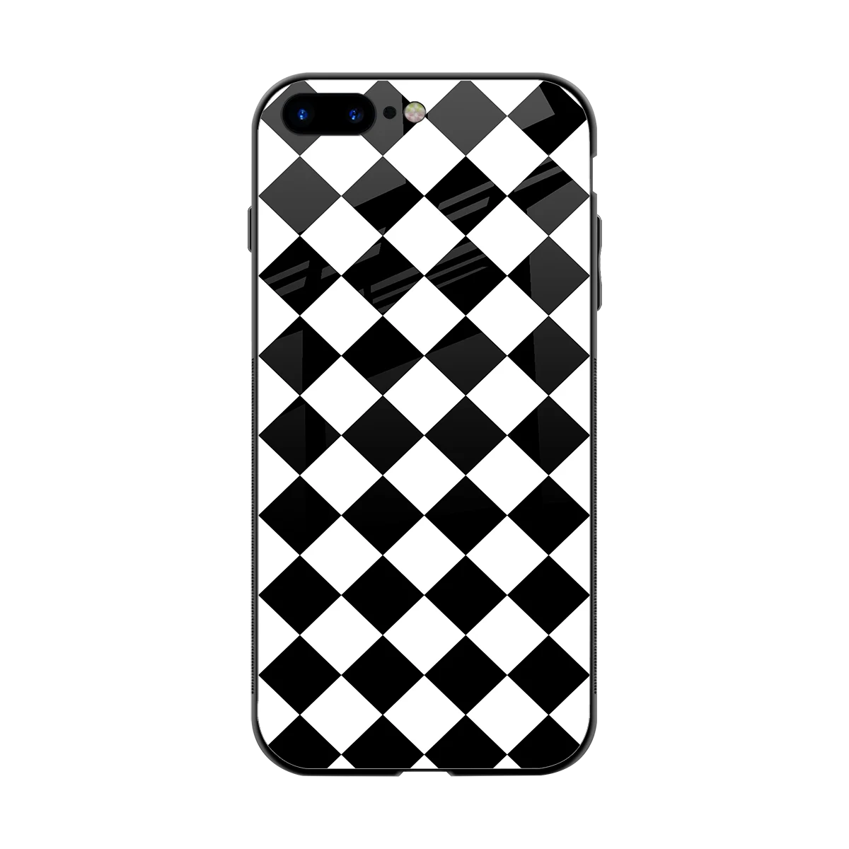 Diamond Check back phone cover | glass case for iphone 8 plus