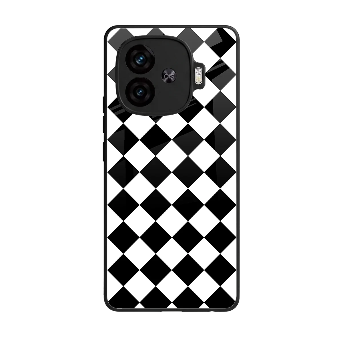 Diamond Check back phone cover | glass case for iqoo neo 10r 5g